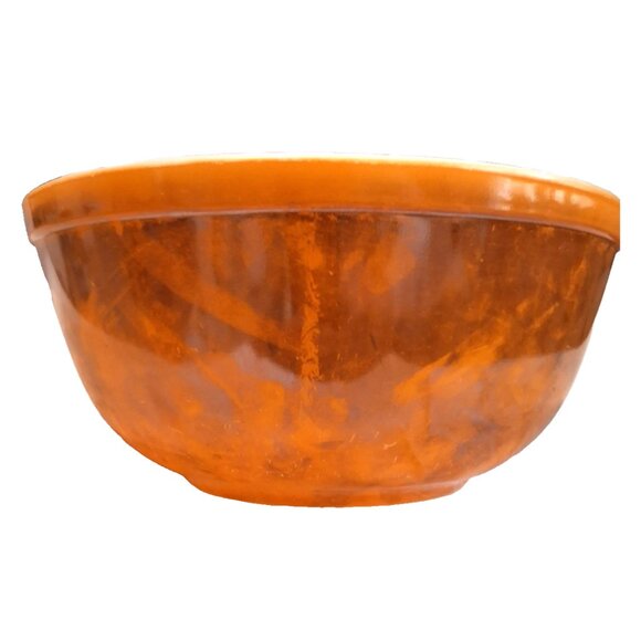 Pyrex Vintage Orange and Brown SWIRL Pattern 2 1/2 QT Mixing Bowl - 403 RARE - Picture 1 of 8